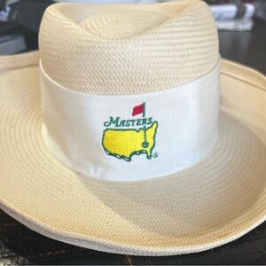 Masters Cream Straw Hat with Embroidered Logo